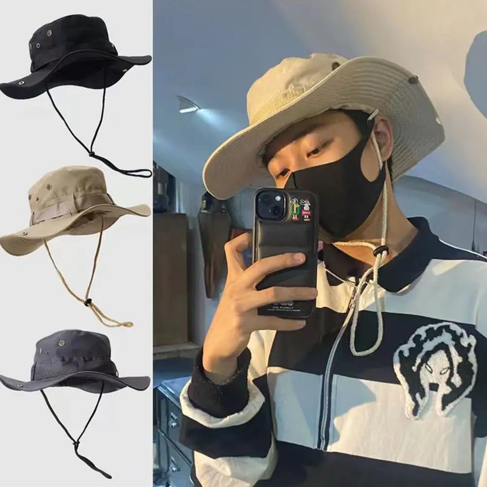 Wide Brim Sun Hat UV Protection Bucket Cap For Hiking Camping Fishing Men Women Hiking Fishing Climbing Oversized Safari Bucket